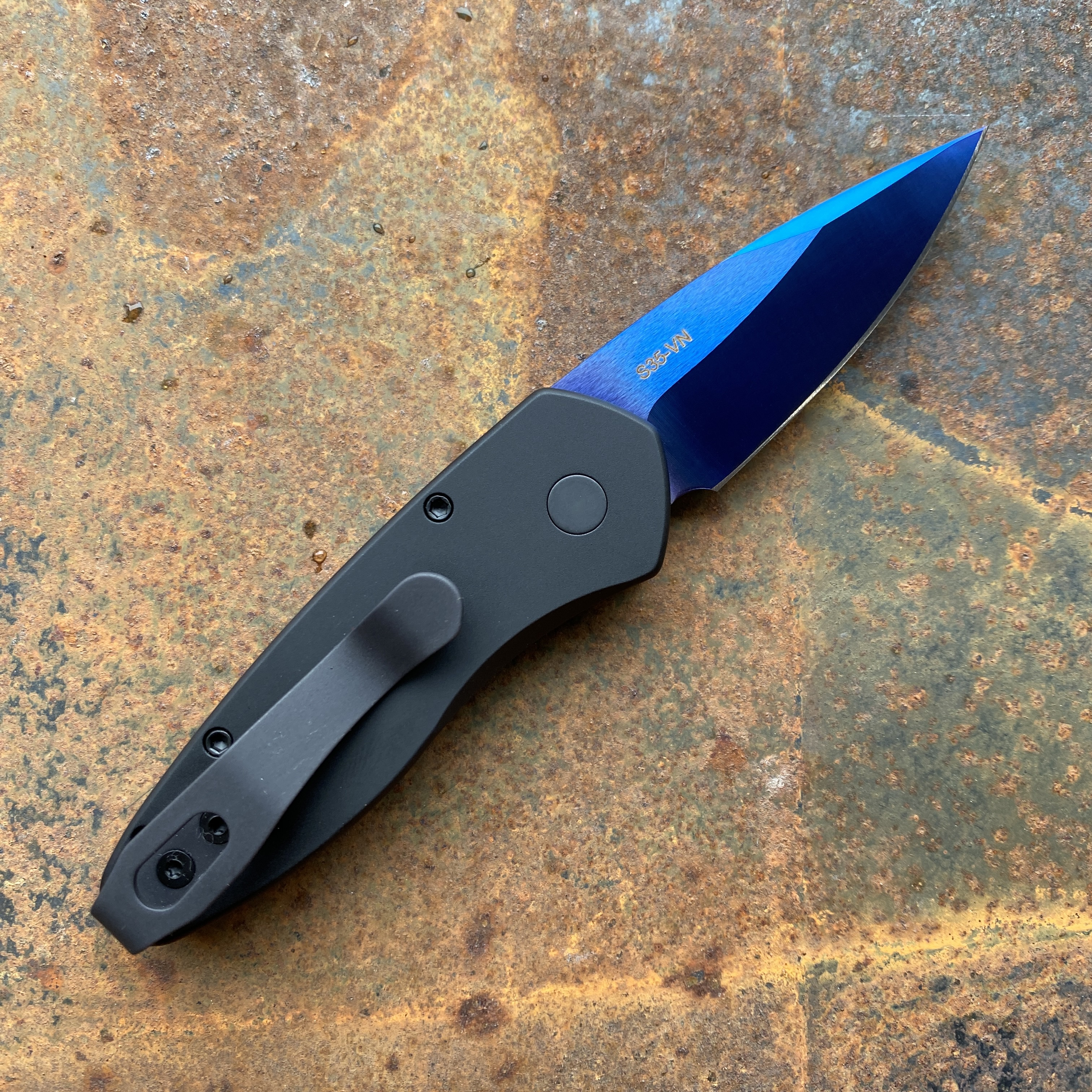 Pro-Tech Sprint Auto Black Aluminum Sapphire Blue S35V Blade (2907