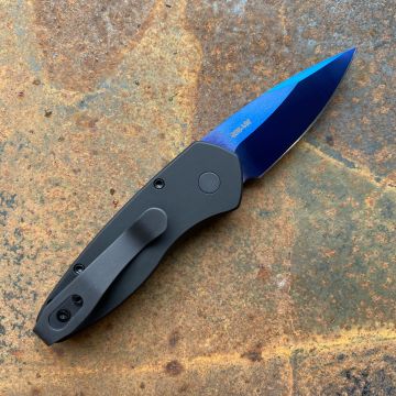 Pro-Tech Sprint Auto Black Aluminum Sapphire Blue S35V Blade Folding Knife