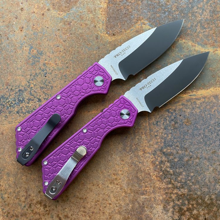 Pro-Tech Strider PT+ Auto Purple Aluminum Gridlock 2 Tone MagnaCut Blade Folding Knife