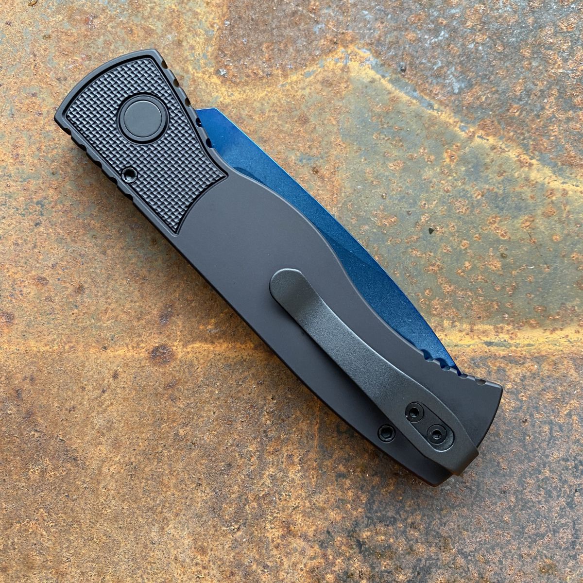 Pro-Tech TR-2 Auto Textured Black Aluminum Sapphire Blue MagnaCut