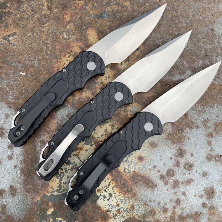 Pro-Tech TR-5 Auto Black Feather Aluminum Stonewashed S35V Blade Folding Knife