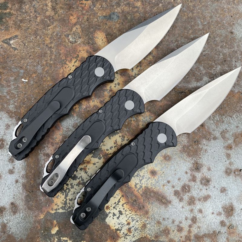 Pro-Tech TR-5 Auto Black Feather Aluminum Stonewashed S35V Blade Folding Knife