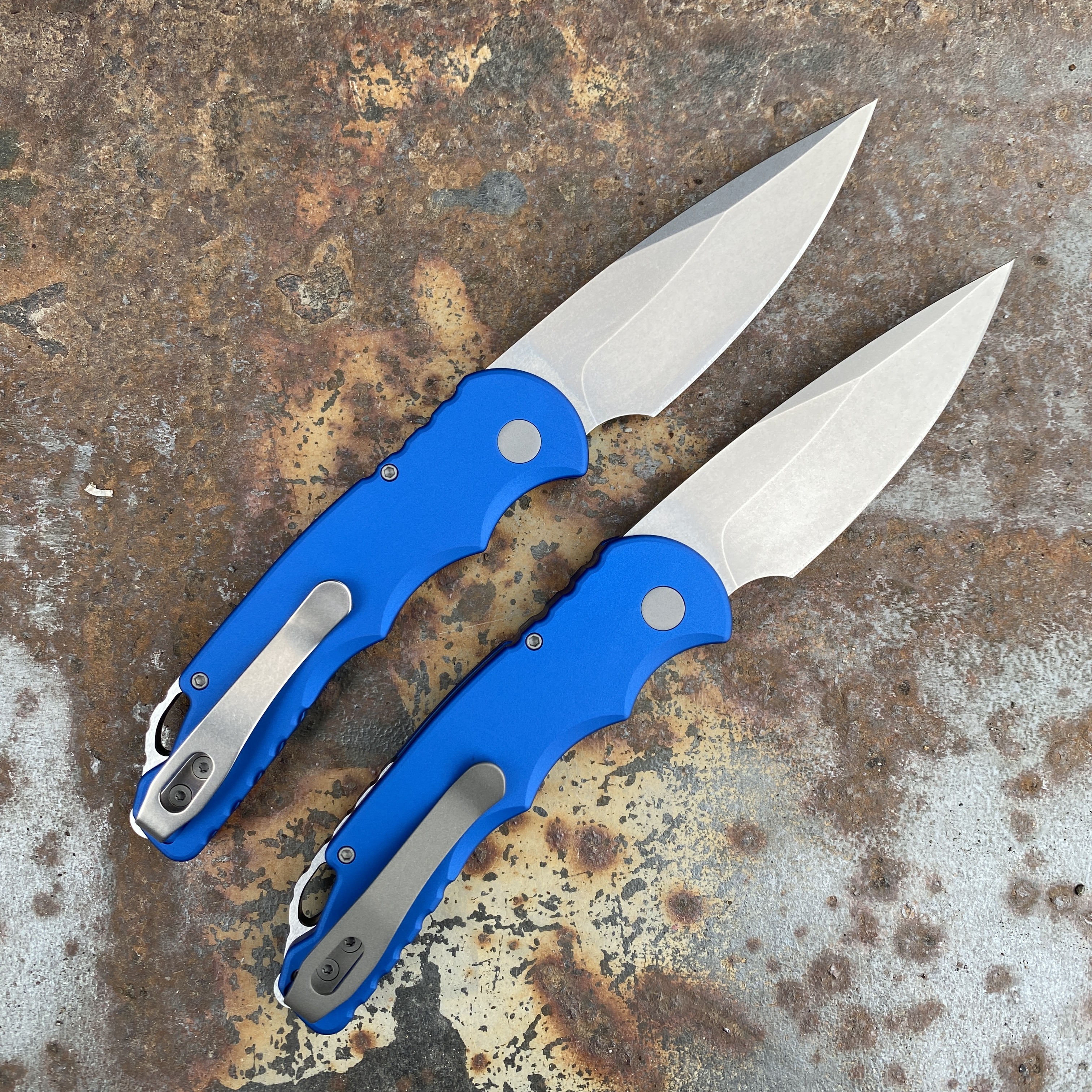 Pro-Tech TR-5 Auto Blue Aluminum Stonewashed S35V Blade (T501-Blue