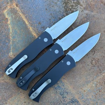 Pro-Tech Emerson CQC-7 Auto Black Aluminum Stonewashed 20CV Blade Folding Knife