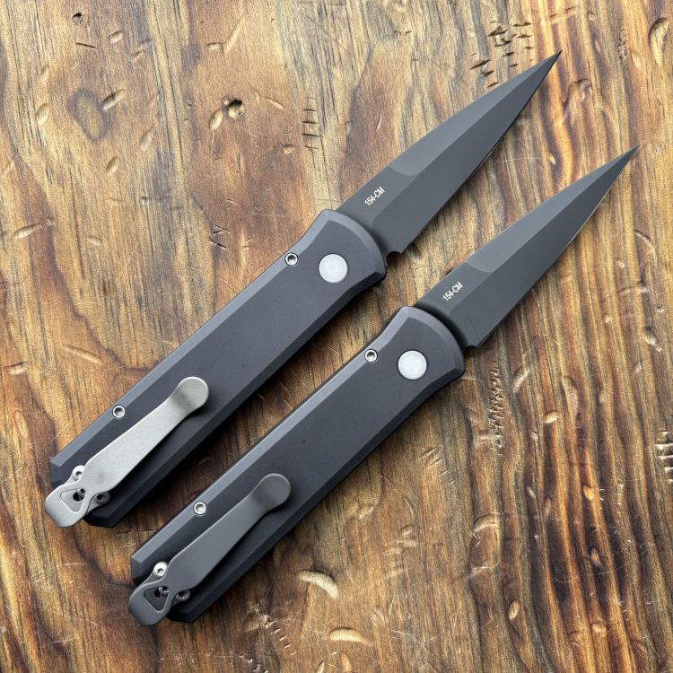 Pro-Tech Godson Auto Black Aluminum Black 154CM Blade Folding Knife
