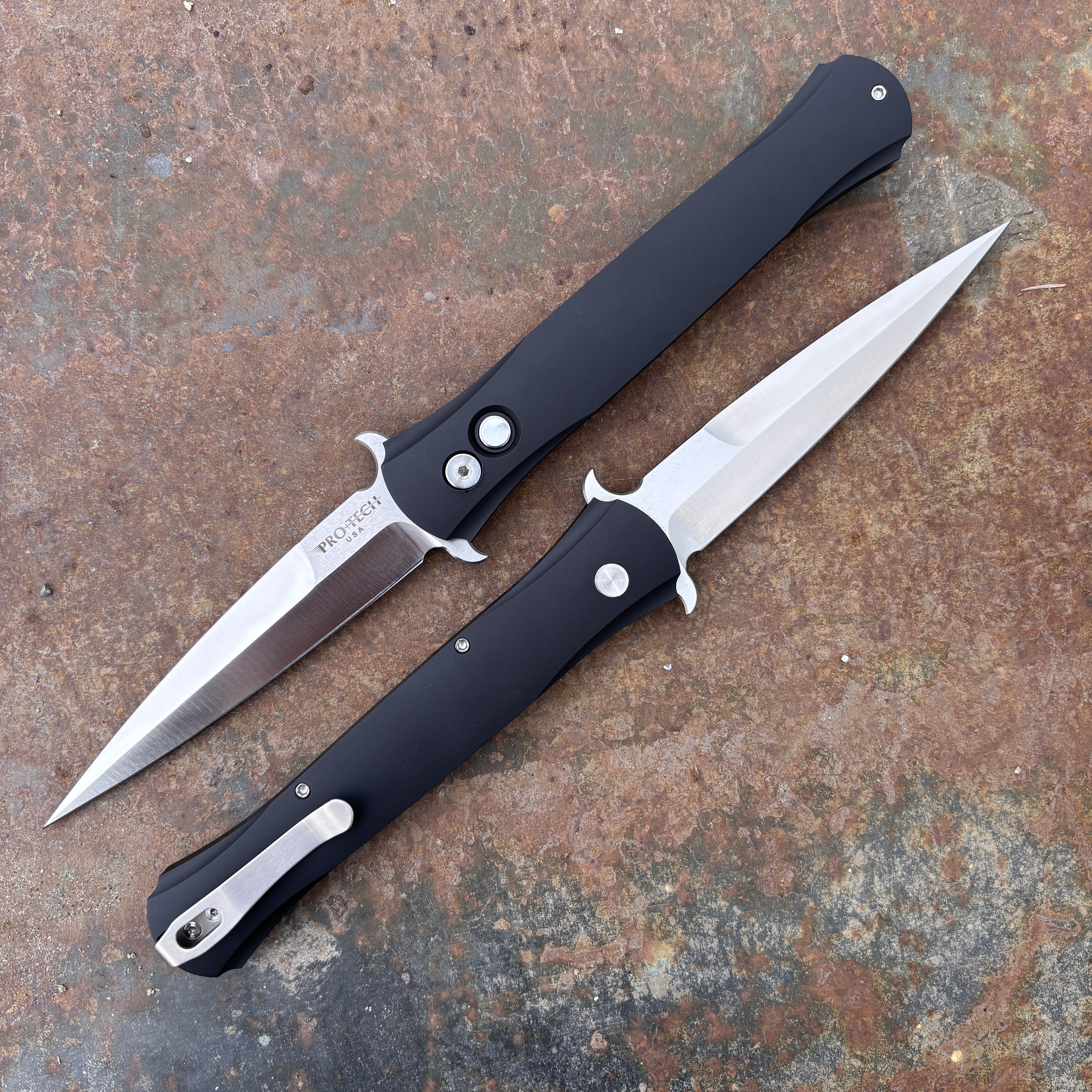 Pro-Tech Large Don Auto Black Aluminum Satin 154CM Blade (1921-MOP