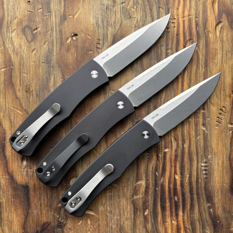Pro-Tech Magic BR-1 "Whiskers" Auto Black Aluminum Stonewashed 154CM Blade Folding Knife