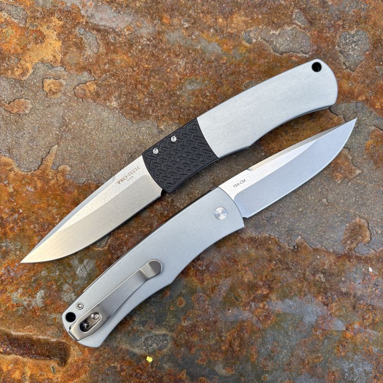 Pro-Tech Magic BR-1 "Whiskers" Auto Grey Aluminum Stonewash 154CM Blade Folding Knife