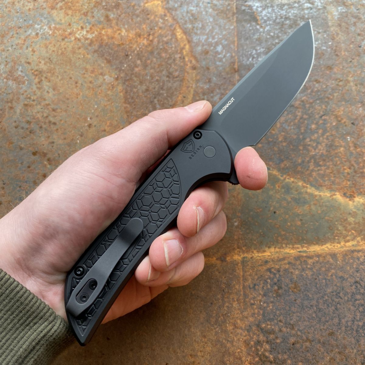 未使用超美品◆リンクス オブ ロンドン◆グリニッジクロック◆シルバープレート Pro-Tech Mordax Black Gridlock Aluminum DLC MagnaCut Blade (MX106