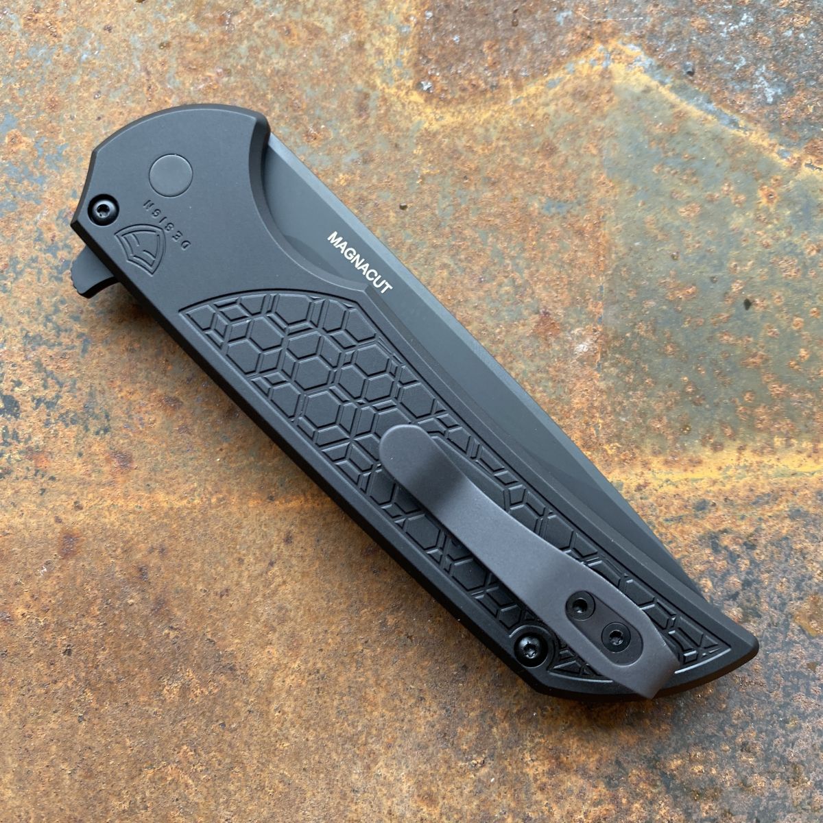 Pro-Tech Mordax Black Gridlock Aluminum DLC MagnaCut Blade (MX106