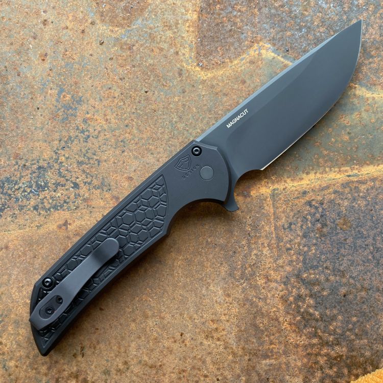 Pro-Tech Mordax Black Gridlock Aluminum DLC MagnaCut Blade Folding Knife