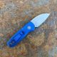 Pro-Tech Runt 5 Textured Blue Aluminum Stonewashed Wharncliffe MagnaCut Blade Folding Knife