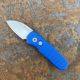 Pro-Tech Runt 5 Textured Blue Aluminum Stonewashed Wharncliffe MagnaCut Blade Folding Knife