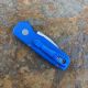 Pro-Tech Runt 5 Textured Blue Aluminum Stonewashed Wharncliffe MagnaCut Blade Folding Knife