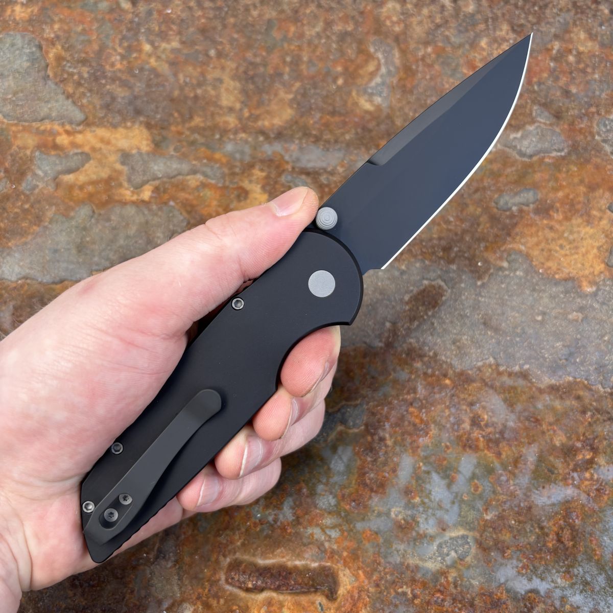 Pro-Tech TR-3 Integrity Black Aluminum Black DLC S35VN Blade