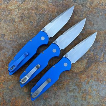 Pro-Tech TR-3 Integrity Blue Aluminum Stonewash S35VN Blade Folding Knife