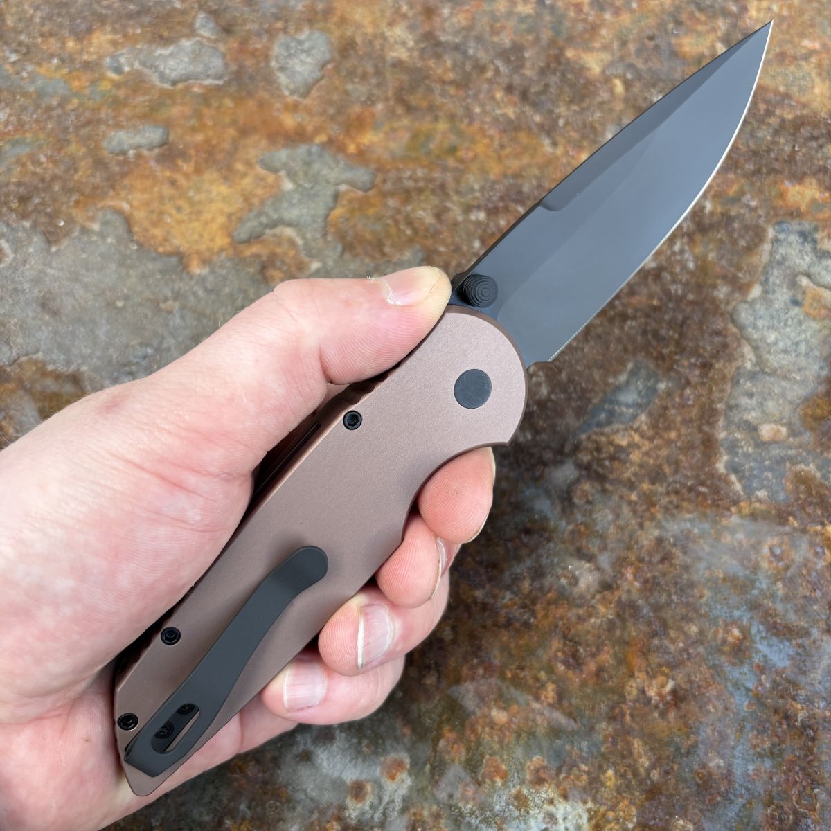 Pro-Tech TR-3 Integrity FDE Aluminum Black DLC S35VN Blade (INT103