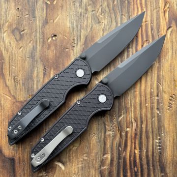 Pro-Tech TR-3 Integrity Relic Black Aluminum Black DLC S35VN Blade Folding Knife