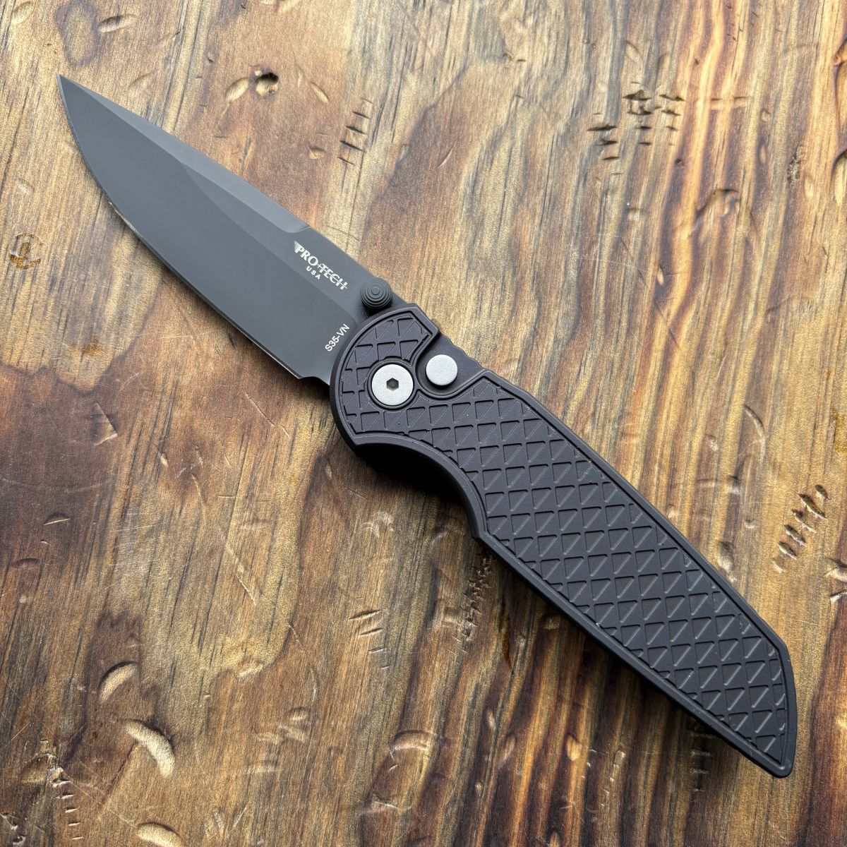 Pro-Tech TR-3 Integrity Relic Black Aluminum Black DLC S35VN Blade
