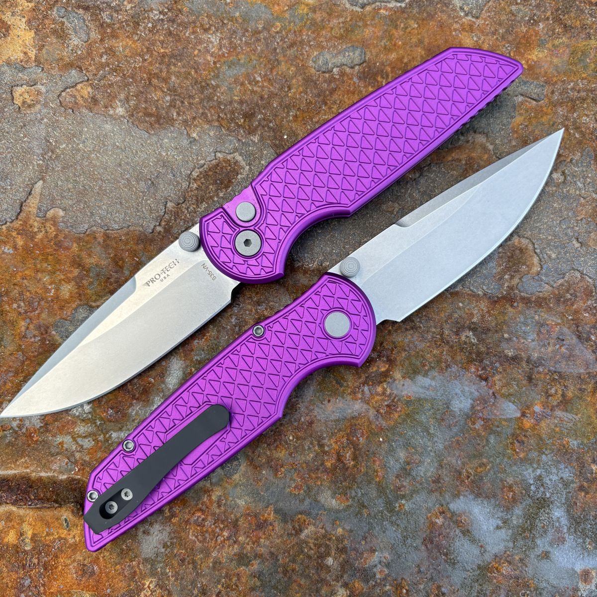 Pro-Tech TR-3 Integrity Relic Purple Aluminum Stonewash S35VN