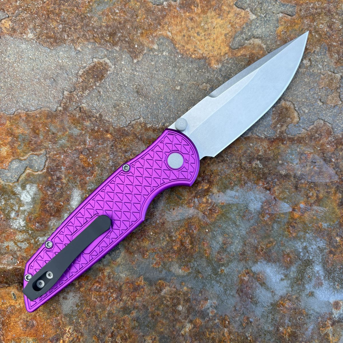 Pro-Tech TR-3 Integrity Relic Purple Aluminum Stonewash S35VN