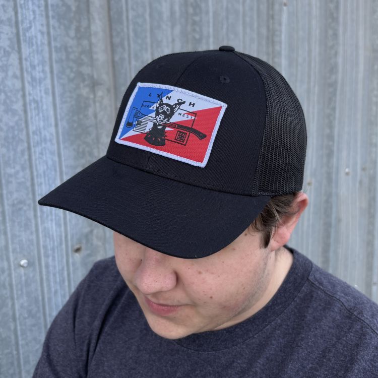 Richardson Black Low Pro Snapback Trucker Hat (115) - Bolt Dog Patch