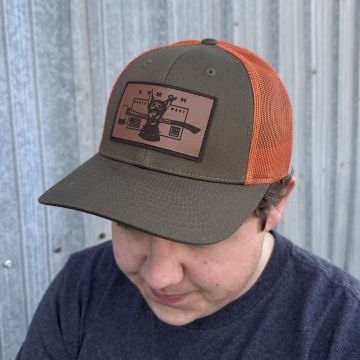 Richardson Dark Loden/Jaffa Orange Low Pro Snapback Trucker Hat (115) - Leather Dog Patch