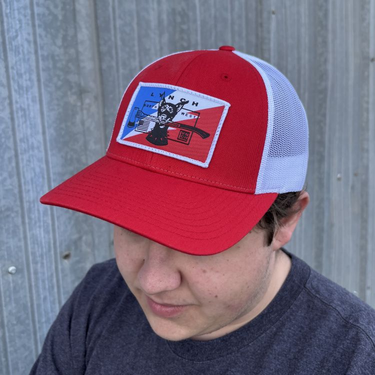 Richardson Red/White Low Pro Snapback Trucker Hat (115) - Bolt Dog Patch