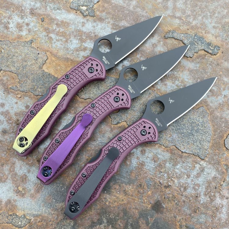 Spyderco Delica 4 Burgundy FRN Black Micro Melt PD#1 Blade Folding Knife
