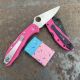 Spyderco Delica 4 Pink FRN Satin S30V Blade Folding Knife