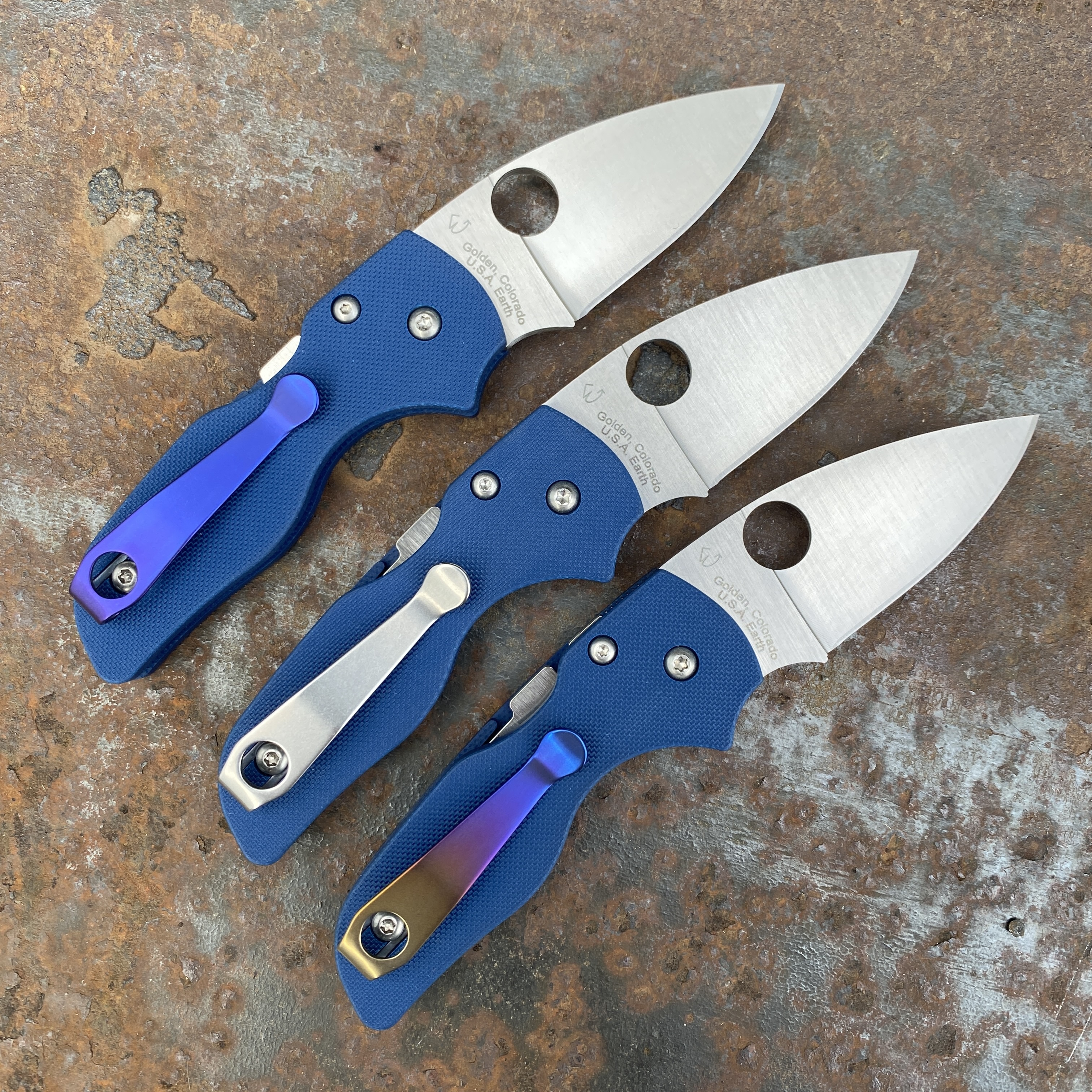 Spyderco Lil Native Cobalt Blue G10 Scales Satin SPY27 Blade