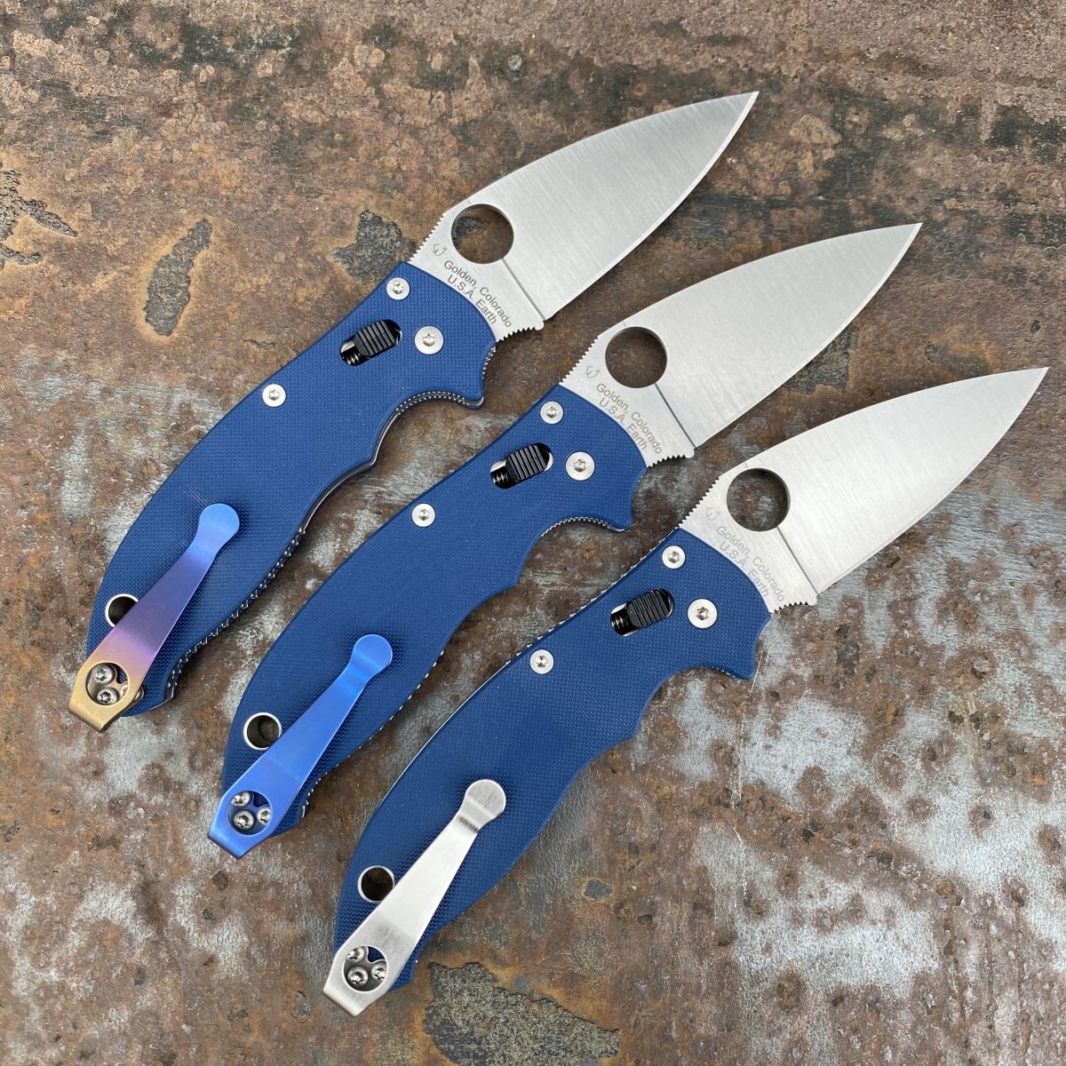 Spyderco Manix 2 Cobalt Blue G10 Scales Satin SPY27 Blade