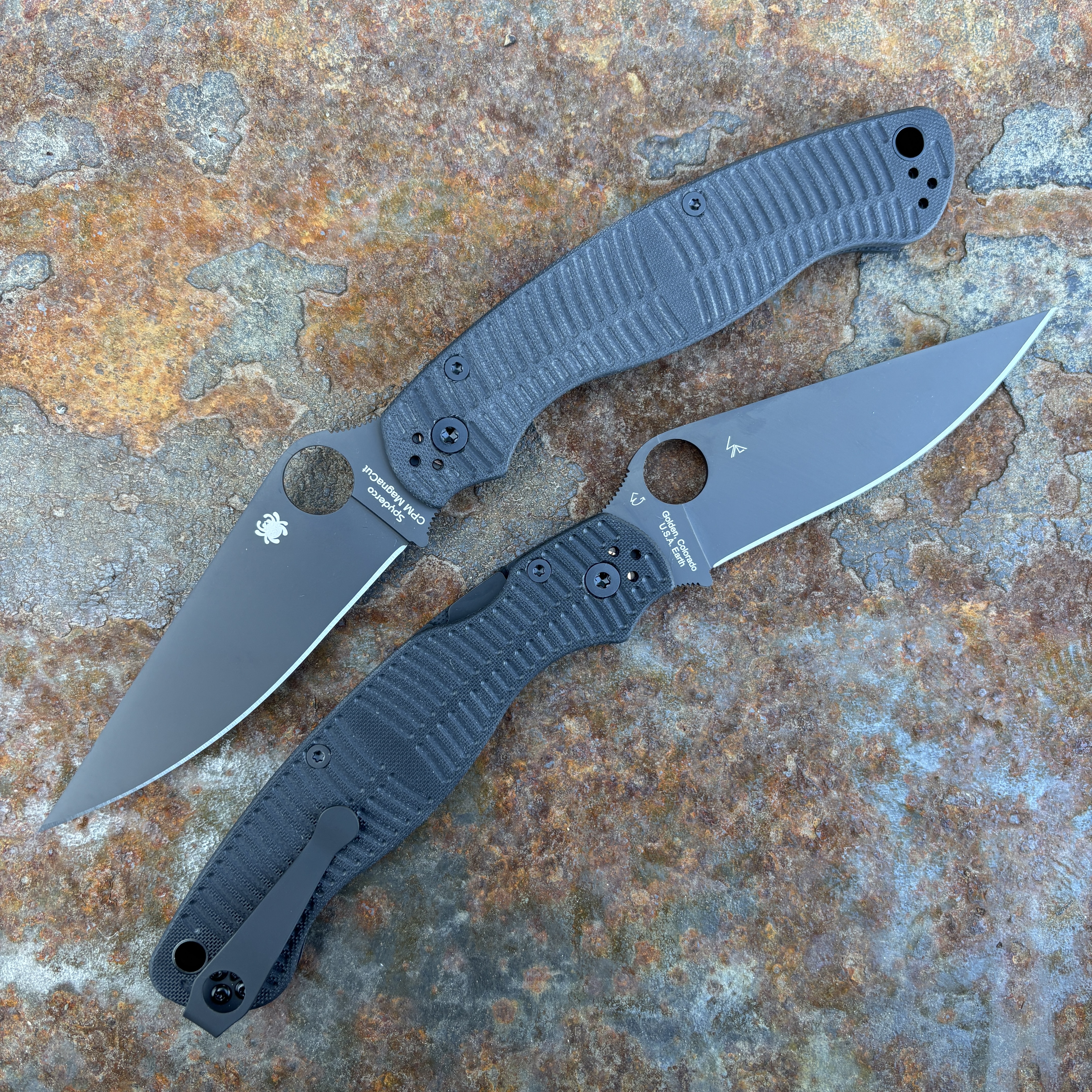 Spyderco Military 2 Salt Black G-10 Scales Black CPM Magnacut