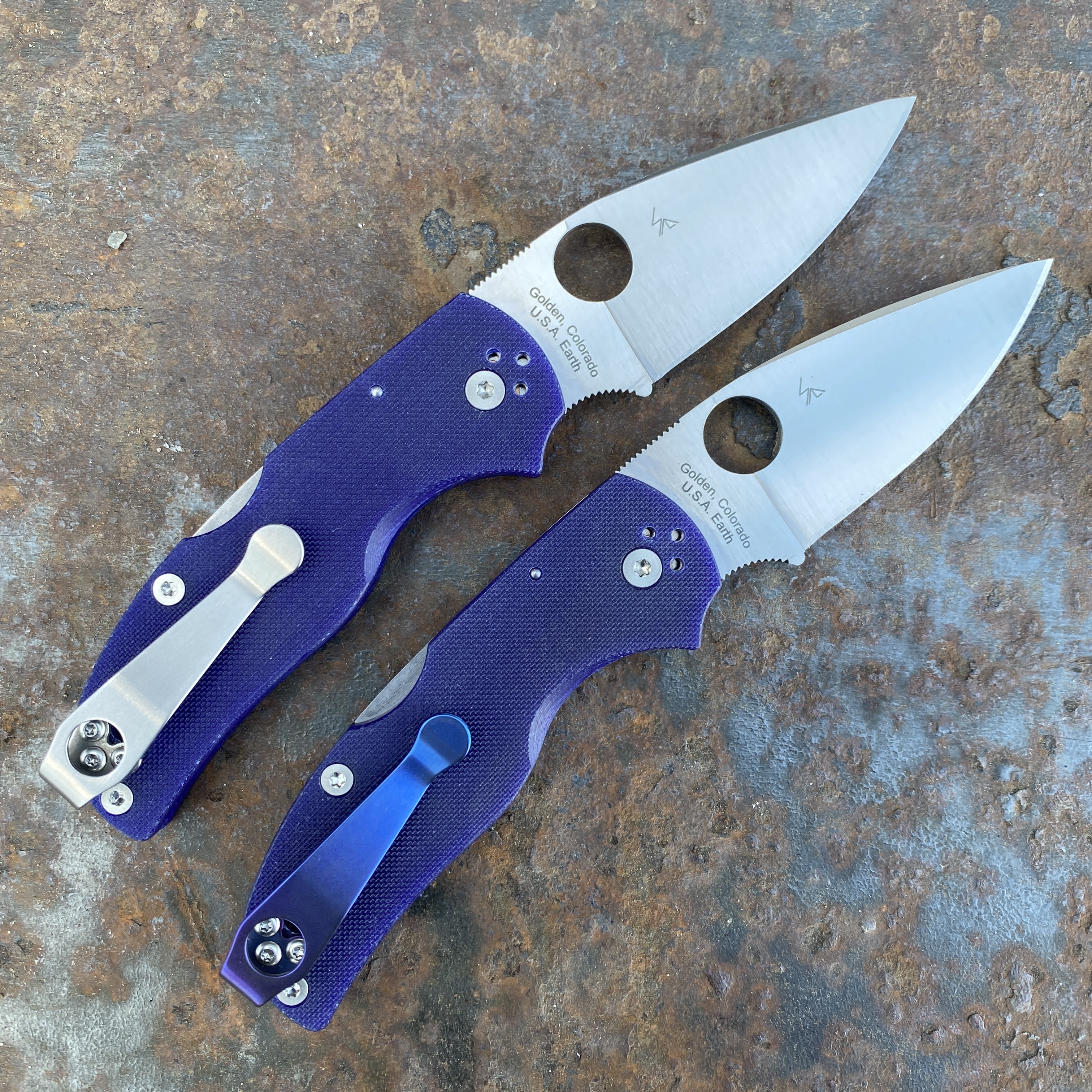 Spyderco Native 5 Dark Blue G10 Scales Satin S110V Blade