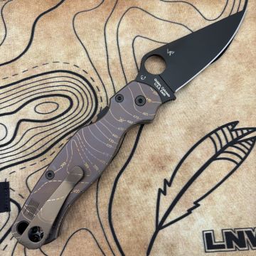 Spyderco Paramilitary 2(PM2) Rust Bronze Tri-Topo Plain Titanium Scales Black S45V MOD Knife