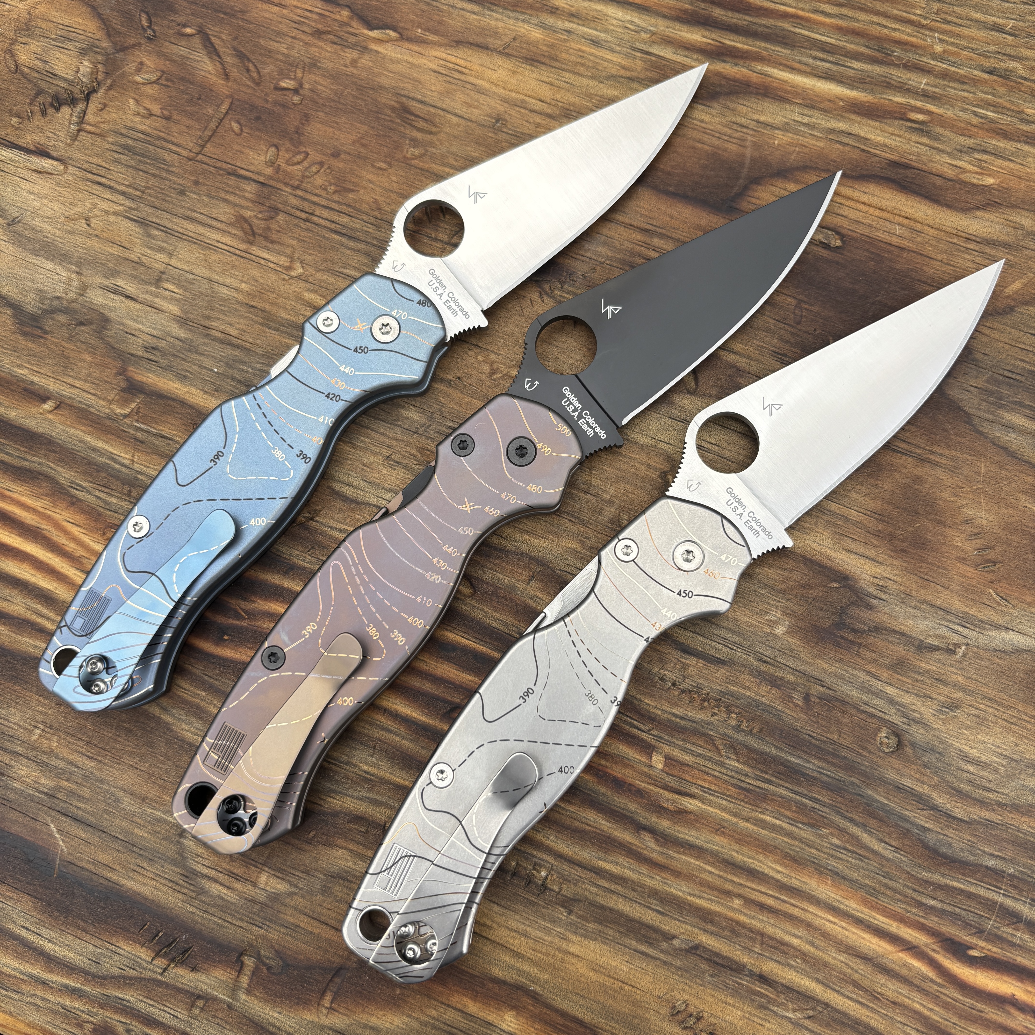 Spyderco Paramilitary 2 (PM2) 2 Plain Laser Topo Titanium