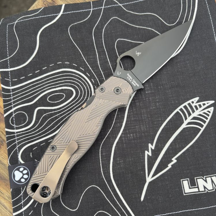 Spyderco Paramilitary 2(PM2) Rust Bronze Metallic Samurai Titanium Scales Black S45V MOD Knife