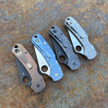 Spyderco Para 3 Skinny Plain Laser Topo Titanium Scale Kit