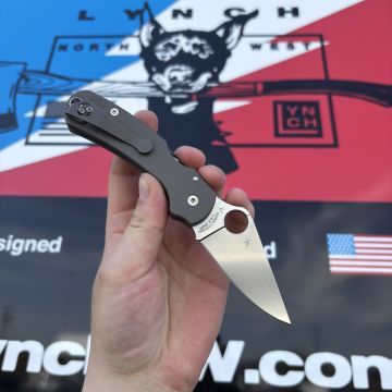 Spyderco Para 3 Sandwashed Plain Titanium Scales Satin S45V MOD Knife