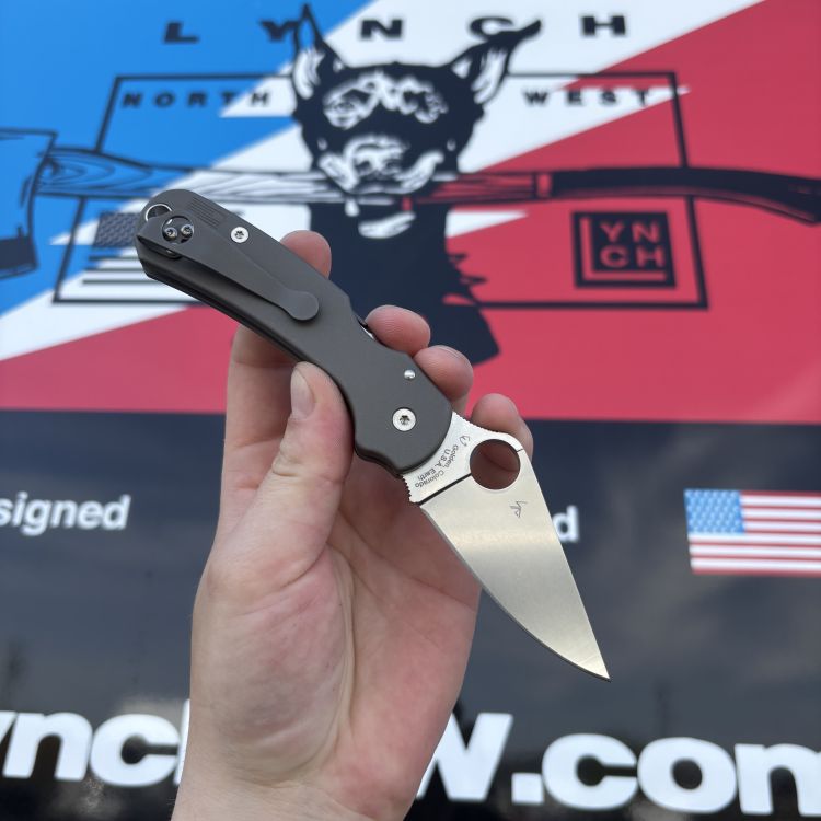 Spyderco Para 3 Sandwashed Plain Titanium Scales Satin S45V MOD Knife