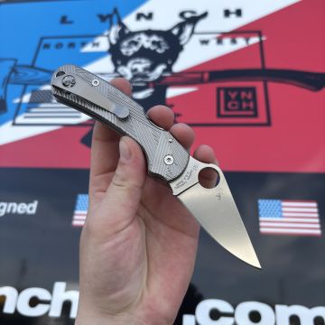 Spyderco Para 3 Glassblasted Samurai Titanium Scales Satin S45V MOD Knife