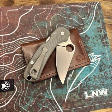 Spyderco Para 3 Sandwashed Samurai Titanium Scales Satin S45V MOD Knife
