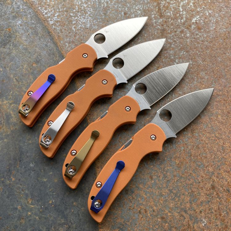 Spyderco Sage 5 Burnt Orange G-10 Scales Satin REX 121 Blade Folding Knife