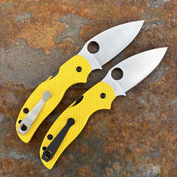 Spyderco Sage 5 LW Salt Yellow FRN Scales Satin MagnaCut Blade Folding Knife
