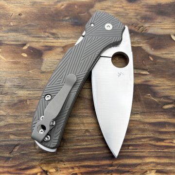 Spyderco Shaman Skinny Sandwashed Samurai Titanium Scales Satin CPM SPY27 MOD Knife