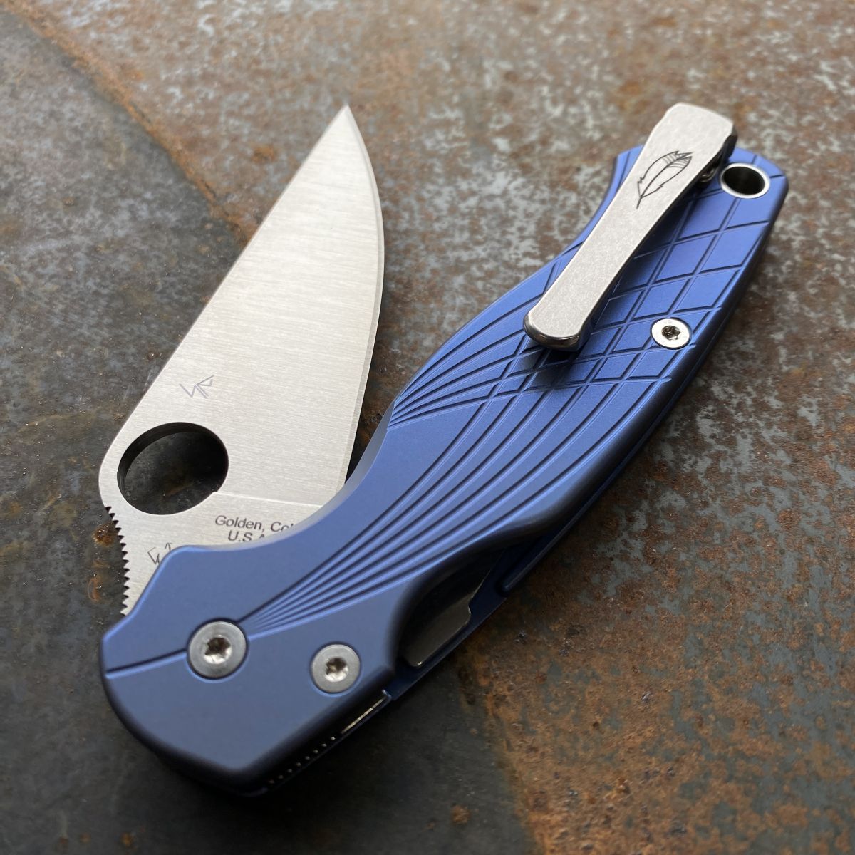 Spyderco Standard Modular V3 Flat Top Machined Titanium Deep Carry