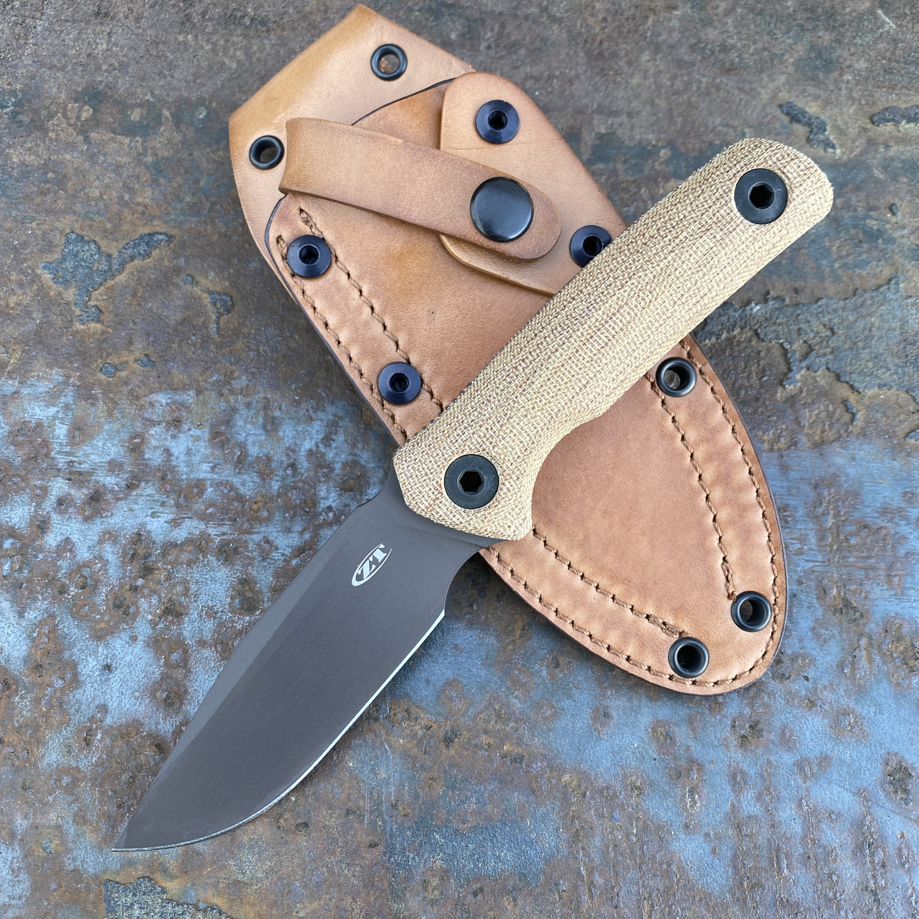 Zero Tolerance 0004 Canvas Micarta Dark Bronze Cerakote CruWear