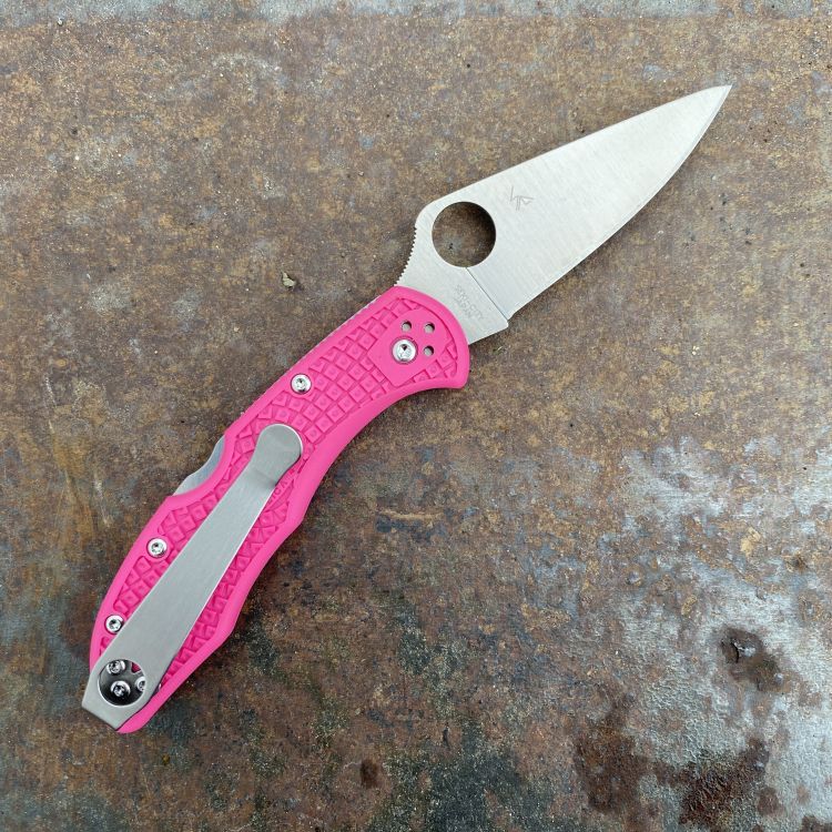 Spyderco Delica 4 Pink FRN Satin S30V Blade Folding Knife
