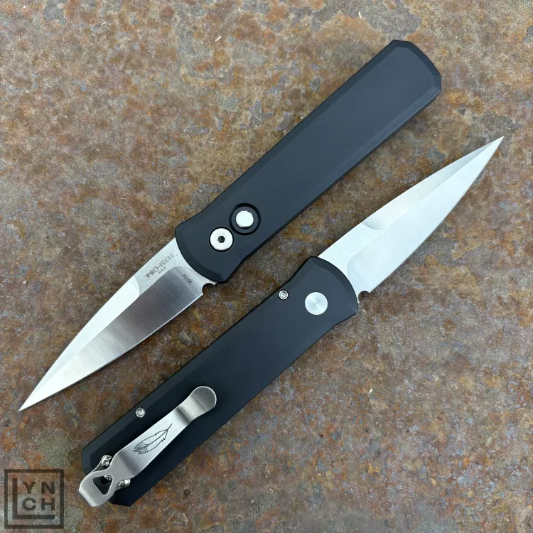Pro-Tech Godson Auto Black Aluminum Satin CPM 20CV Blade Folding Knife