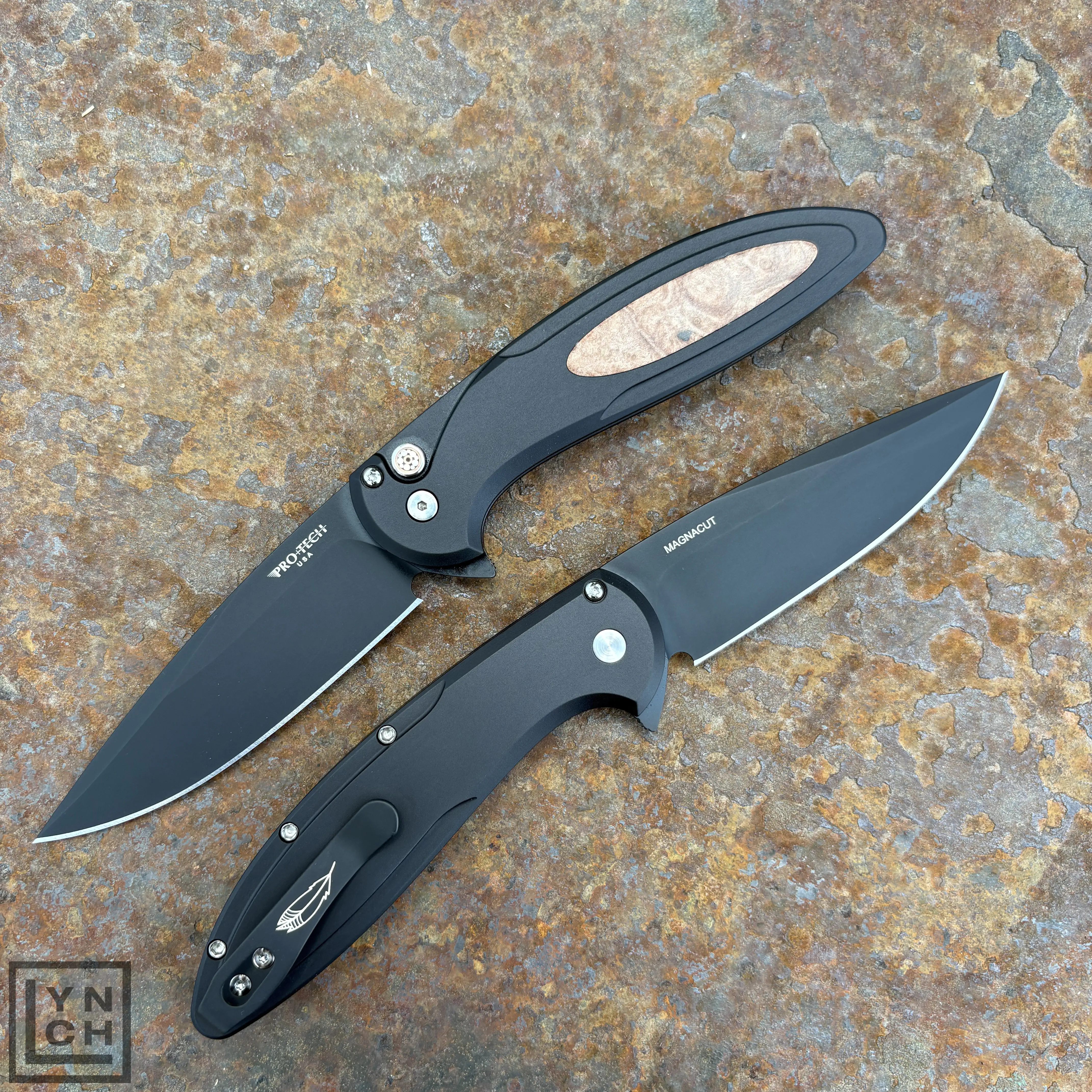 Pro-Tech Cambria Black Aluminum Maple Burl Inlay Black DLC